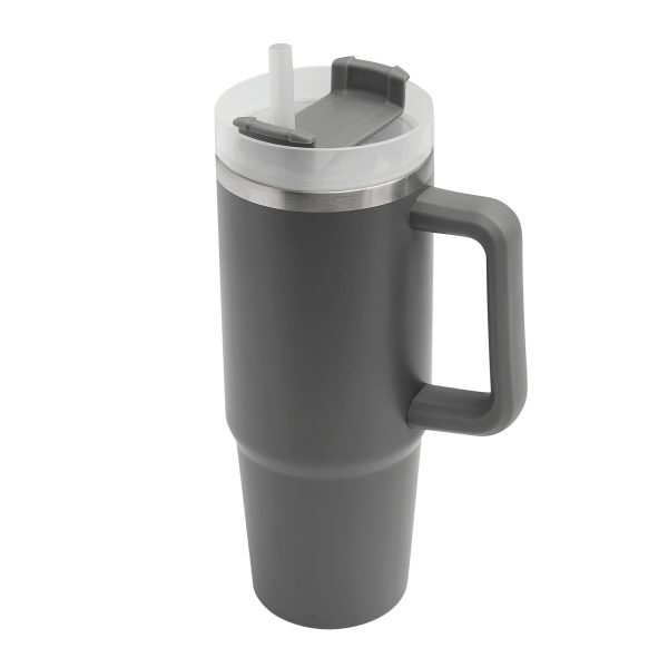 Próżniowy kubek do picia DRINK DELUXE. P106449I szary