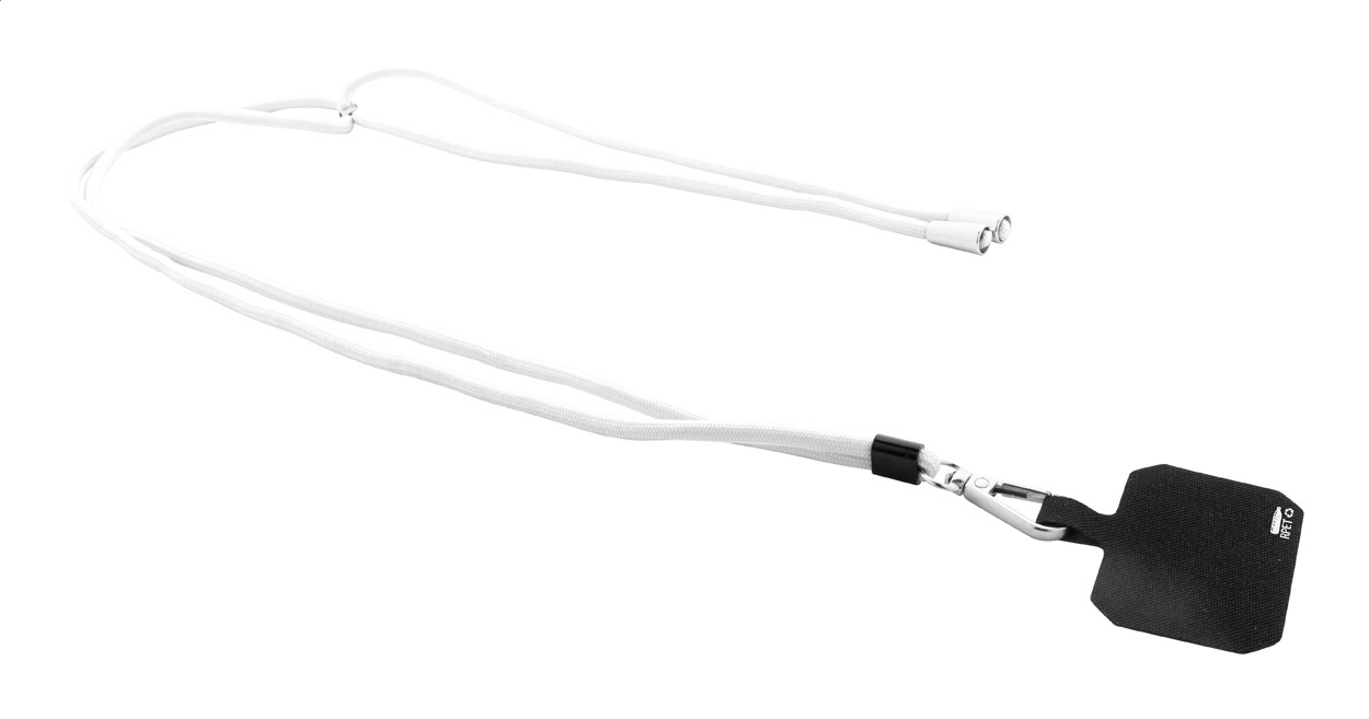 Smycz RPET z uchwytem na telefon P119415D AN-AP800596-W