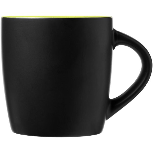Kubek ceramiczny Riviera P067738C czarny / limonka
