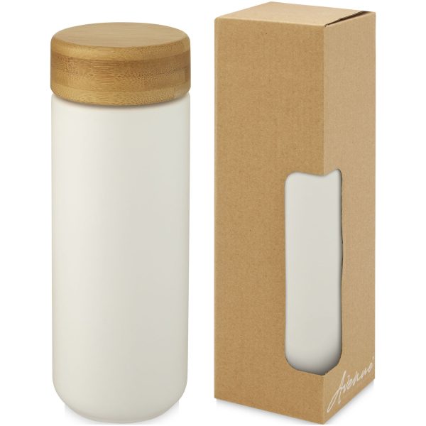 Lumi ceramiczny kubek z bambusową pokrywką o pojemności 300 ml P075147C biały