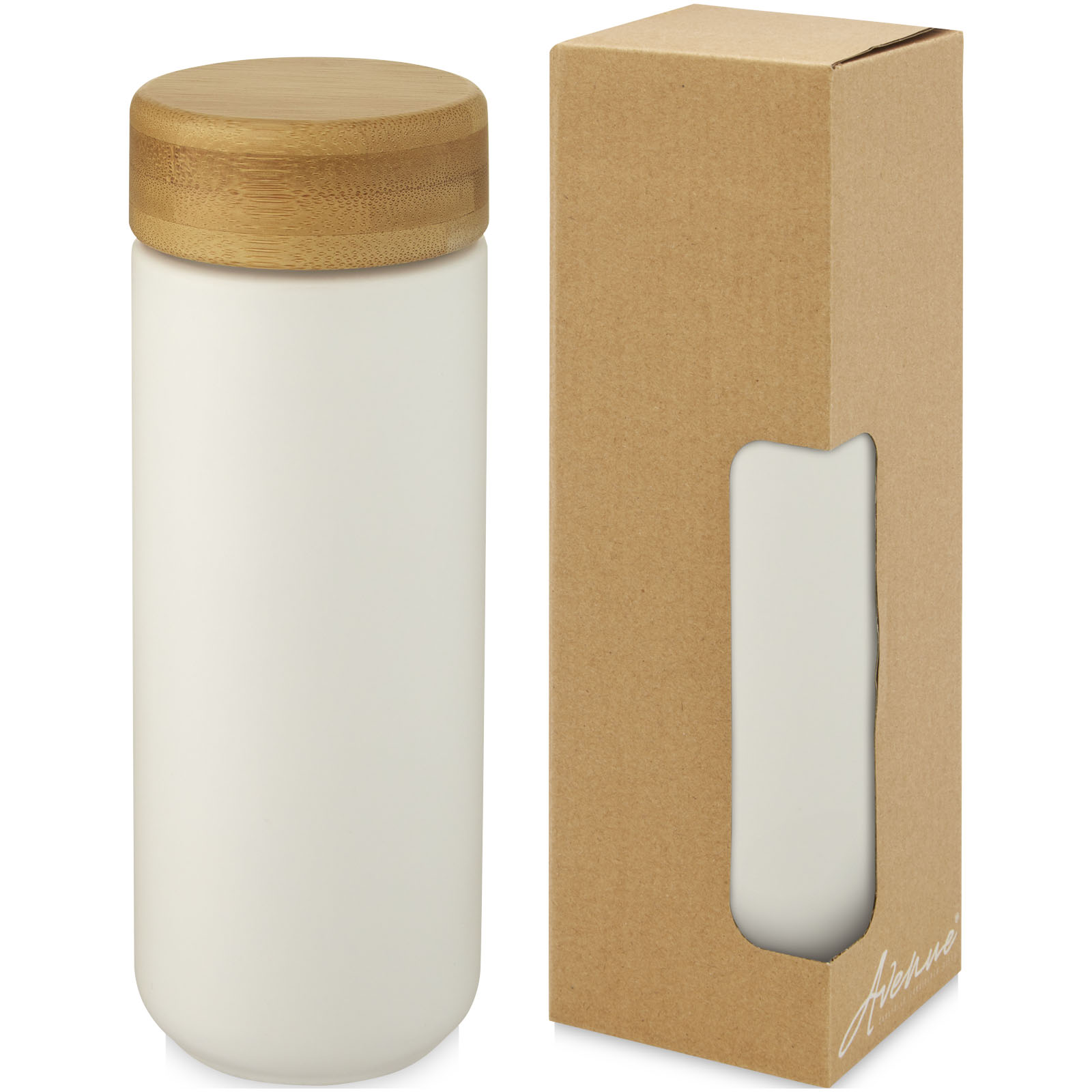Lumi ceramiczny kubek z bambusową pokrywką o pojemności 300 ml P075147C PFC-100705-W