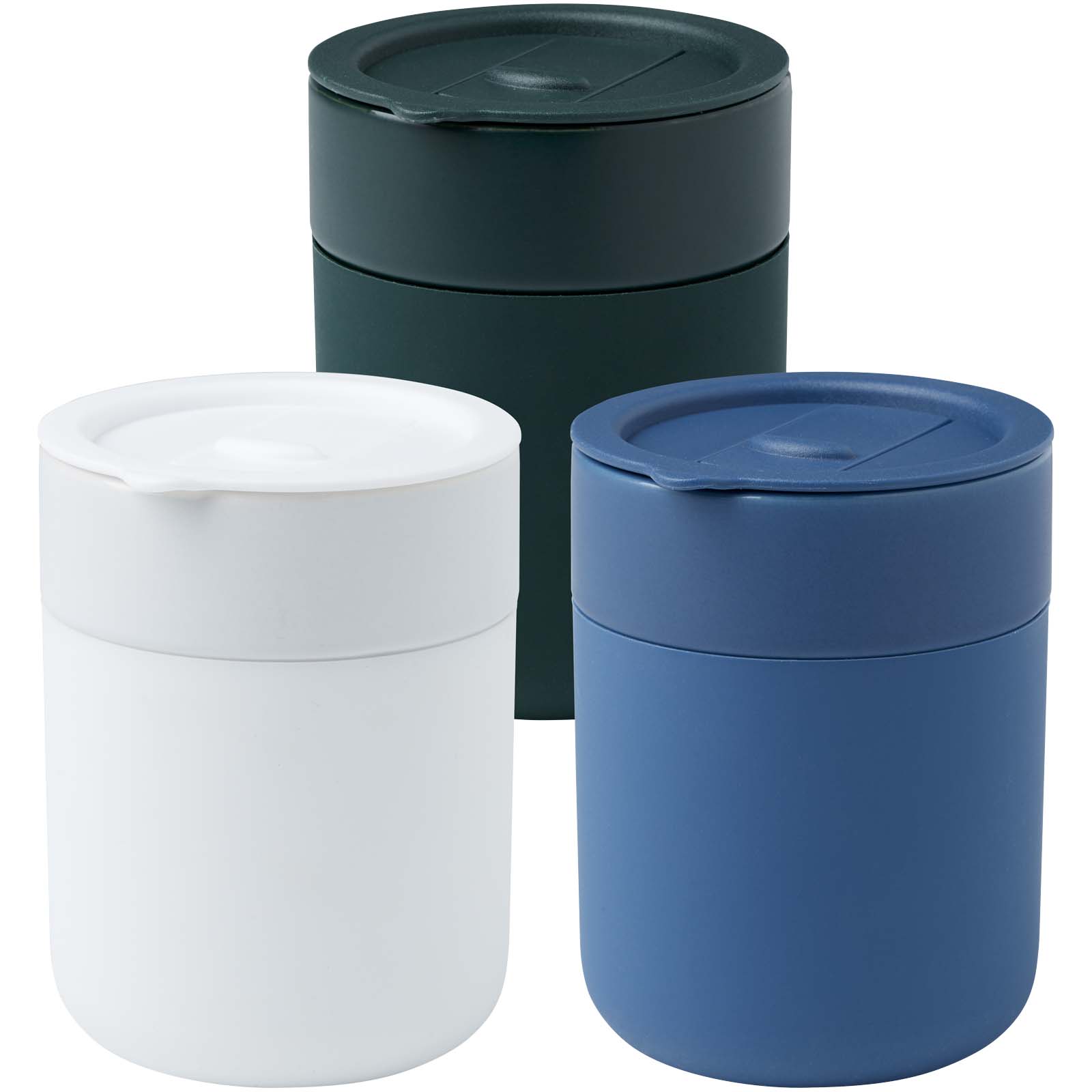 Java kubek ceramiczny z silikonową osłoną i plastikową pokrywką 330 ml P098537C PFC-100808-W