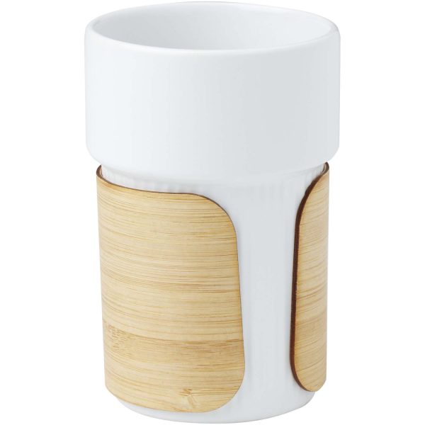 Fika kubek 340 ml z bambusową osłoną P098541C biały