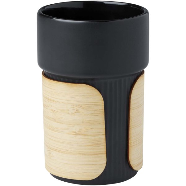 Fika kubek 340 ml z bambusową osłoną P098541C czarny