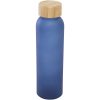 Matowa butelka ze szkła sodowo-wapniowego Lume 500 ml z zakrętką bambusową P109774C błękit oceanu