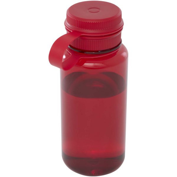Butelka sportowa Ryder z materiału RPET, z certyfikatem RCS, o pojemności 900 ml, z wielofunkcyjną zakrętką P109788C czerwony