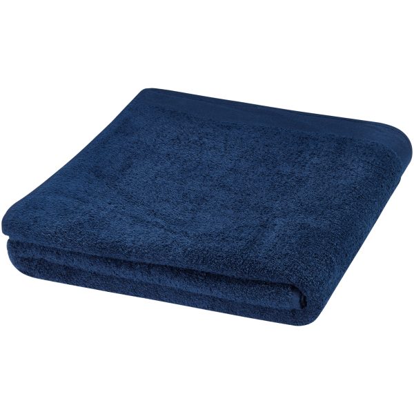 Riley bawełniany ręcznik kąpielowy o gramaturze 550 g/m² i wymiarach 100 x 180 cm P075780C granatowy