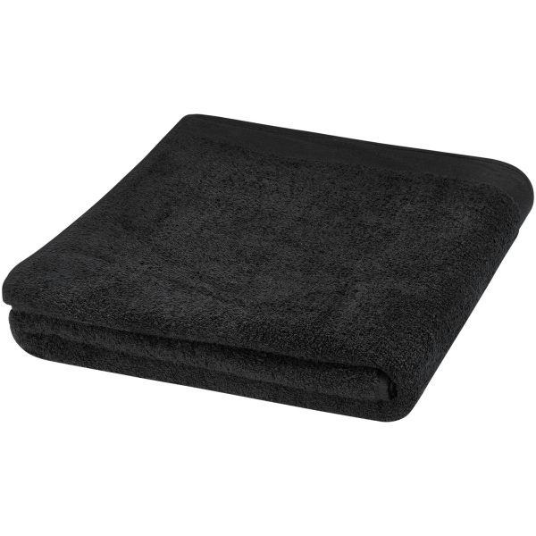 Riley bawełniany ręcznik kąpielowy o gramaturze 550 g/m² i wymiarach 100 x 180 cm P075780C czarny