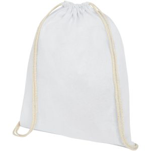 Plecak Oregon wykonany z bawełny o gramaturze 140 g/m² ze sznurkiem ściągającym P073559C PFC-120575-W