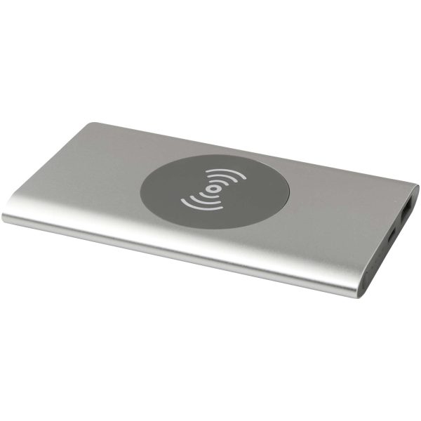 Juice bezprzewodowy powerbank o pojemności 4000 mAh Type-C z aluminium pochodzącego z recyklingu P098380C srebrny