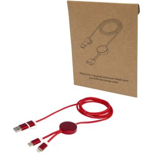 Alasia kabel do synchronizacji danych i szybkiego ładowania 5 w 1 27 W o długości 150 cm z tworzyw sztucznych i aluminium pochodzących z recyklingu P098840C PFC-124425-W