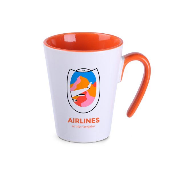 Kubek Open 270 ml P041791M biały / pomarańczowy