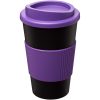 Kubek termiczny z serii Americano® o pojemności 350 ml z uchwytem P068969C czarny / fioletowy