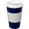 Kubek termiczny z serii Americano® o pojemności 350 ml z uchwytem P068969C niebieski / biały