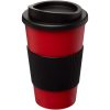 Kubek termiczny z serii Americano® o pojemności 350 ml z uchwytem P068969C czerwony / czarny