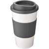 Kubek termiczny z serii Americano® o pojemności 350 ml z uchwytem P068969C biały / szary