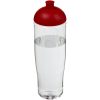 Bidon H2O Tempo® o pojemności 700 ml z wypukłym wieczkiem P069153C przezroczysty / czerwony