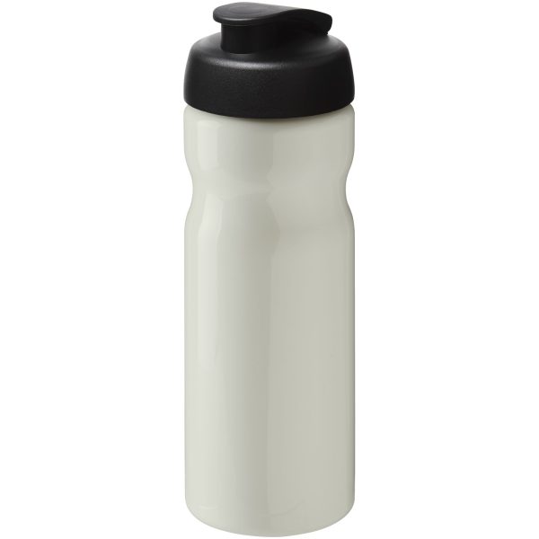 Bidon H2O Eco o pojemności 650 ml z wieczkiem zaciskowym P072593C kość słoniowa / czarny
