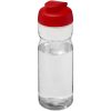 Bidon H2O Eco o pojemności 650 ml z wieczkiem zaciskowym P072593C przezroczysty / czerwony