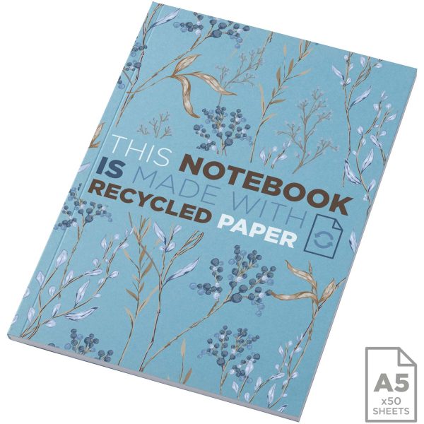 Notatnik A5 Novella Austen z miękką okładką z materiału z recyklingu, 50 kartek P109941C niebieski