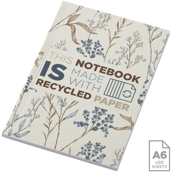 Notatnik A6 Novella Austen z miękką okładką z materiału z recyklingu, 50 kartek P109951C kość słoniowa