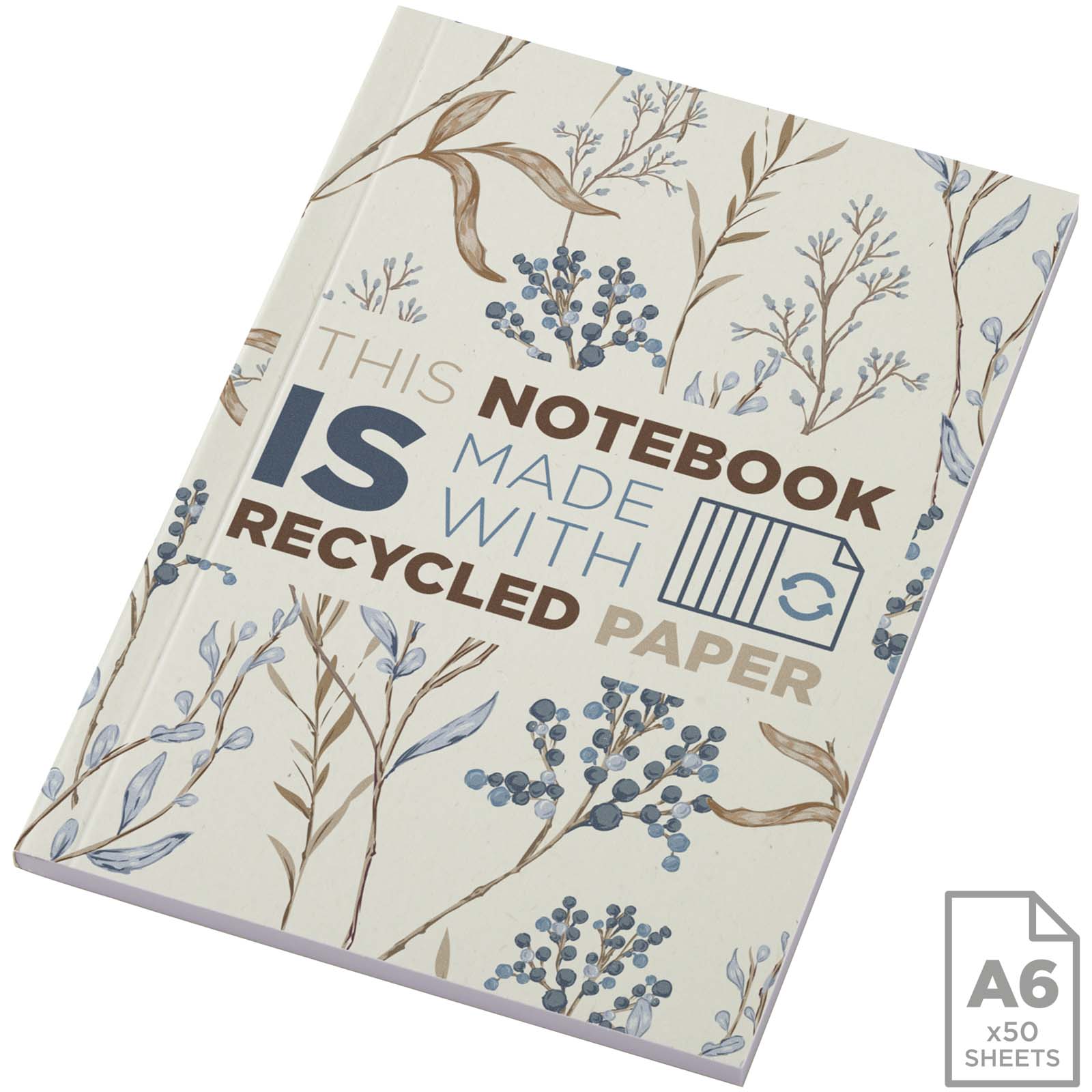 Notatnik A6 Novella Austen z miękką okładką z materiału z recyklingu, 50 kartek P109951C PFC-210263-W