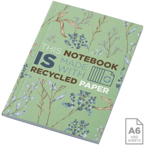 Notatnik A6 Novella Austen z miękką okładką z materiału z recyklingu, 50 kartek P109951C zielony