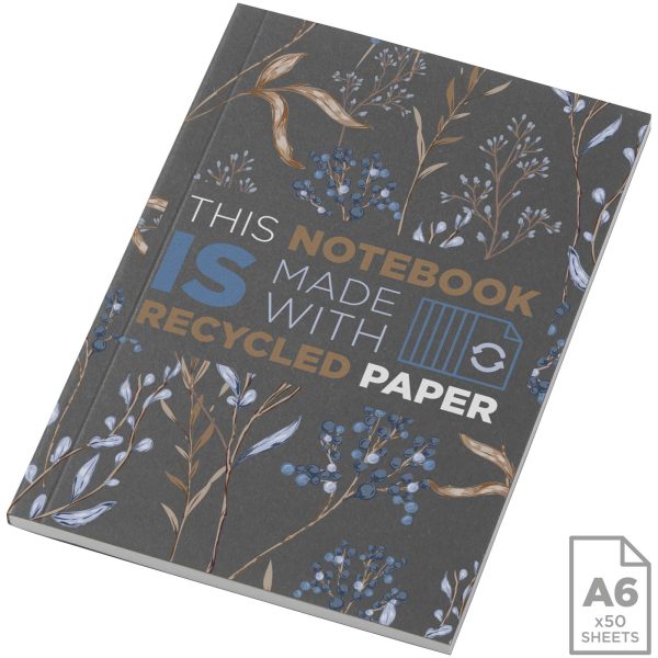 Notatnik A6 Novella Austen z miękką okładką z materiału z recyklingu, 50 kartek P109951C ciemnografitowy
