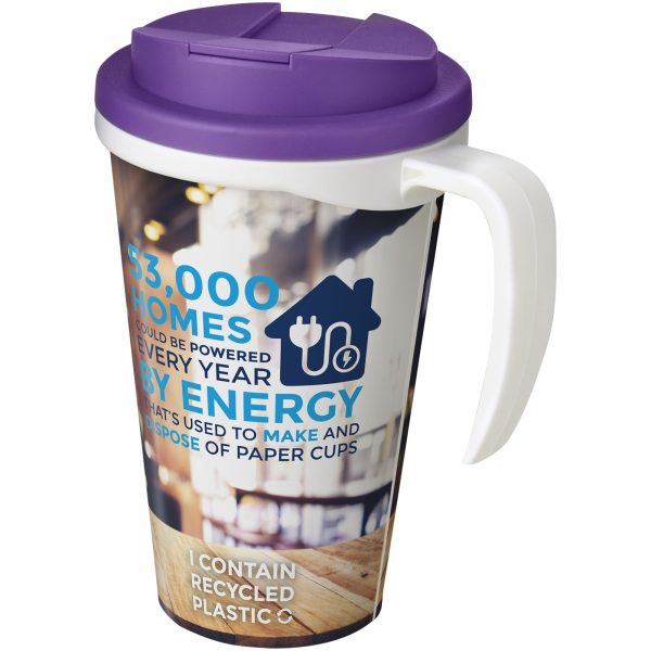 Kubek Brite-Americano® 350 ml z wieczkiem zapobiegającym rozchlapaniu P072680C biały / fioletowy