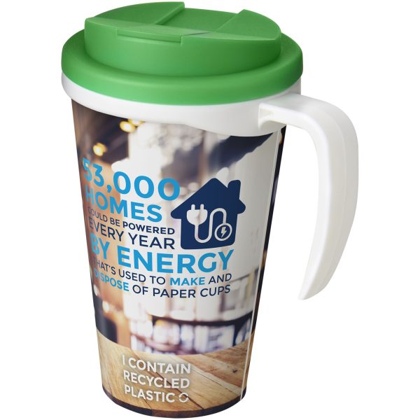 Kubek Brite-Americano® 350 ml z wieczkiem zapobiegającym rozchlapaniu P072680C biały / zielony