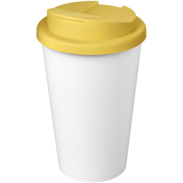 Kubek Americano® Eco z recyklingu o pojemności 350 ml z pokrywą odporną na zalanie P073573C żółty / biały