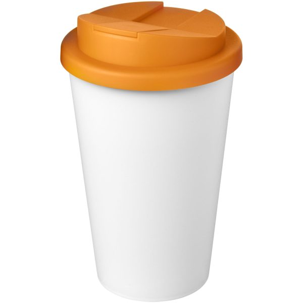 Kubek Americano® Eco z recyklingu o pojemności 350 ml z pokrywą odporną na zalanie P073573C pomarańczowy / biały