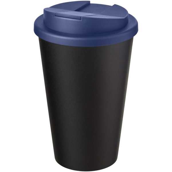 Kubek Americano® Eco z recyklingu o pojemności 350 ml z pokrywą odporną na zalanie P073573C niebieski / czarny