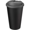 Kubek Americano® Eco z recyklingu o pojemności 350 ml z pokrywą odporną na zalanie P073573C szary / czarny