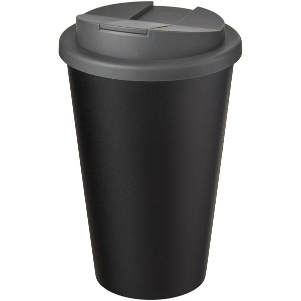 Kubek Americano® Eco z recyklingu o pojemności 350 ml z pokrywą odporną na zalanie P073573C szary / czarny