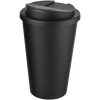 Kubek Americano® Eco z recyklingu o pojemności 350 ml z pokrywą odporną na zalanie P073573C czarny