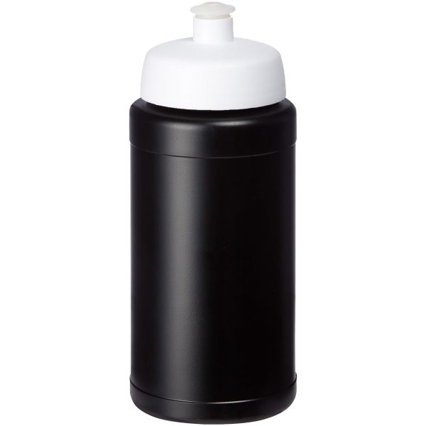 Baseline 500 ml butelka sportowa z recyklingu P074251C czarny / biały