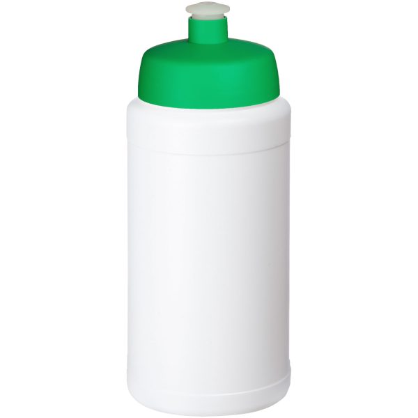 Baseline 500 ml butelka sportowa z recyklingu P074251C biały / zielony