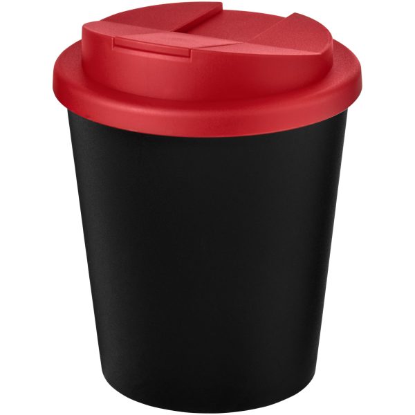 Kubek Americano® Espresso Eco z recyklingu o pojemności 250 ml z pokrywą odporną na zalanie P075211C czarny / czerwony