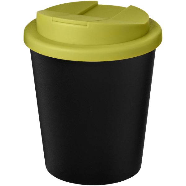 Kubek Americano® Espresso Eco z recyklingu o pojemności 250 ml z pokrywą odporną na zalanie P075211C czarny / limonka
