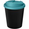 Kubek Americano® Espresso Eco z recyklingu o pojemności 250 ml z pokrywą odporną na zalanie P075211C czarny / błękitny