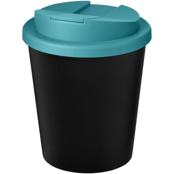 Kubek Americano® Espresso Eco z recyklingu o pojemności 250 ml z pokrywą odporną na zalanie P075211C czarny / błękitny