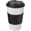 Americano® 350 ml tumbler with grip & spill-proof lid P072775C biały / czarny