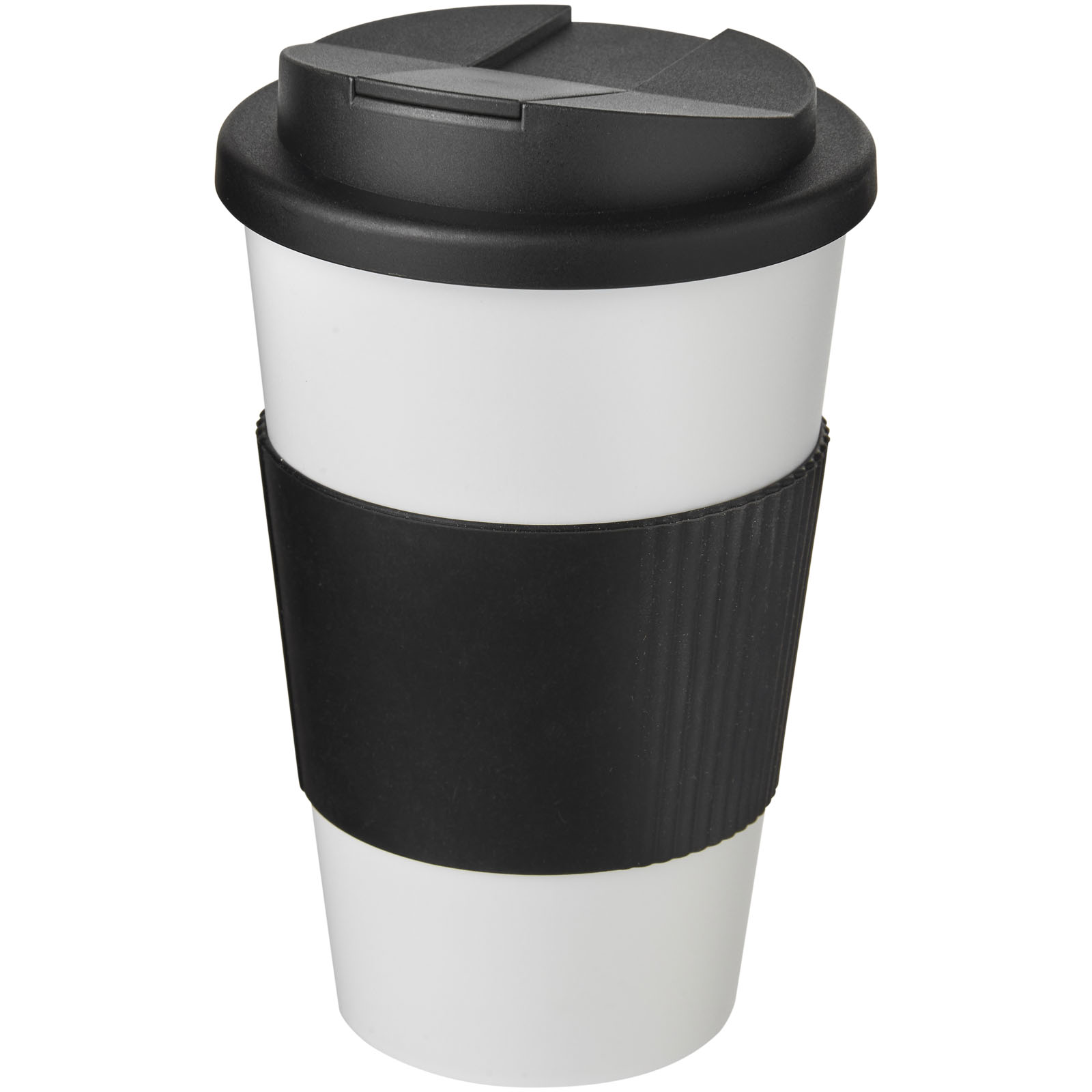 Americano® 350 ml tumbler with grip & spill-proof lid P072775C PFC-210696-W