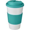 Americano® 350 ml tumbler with grip & spill-proof lid P072775C biały / morski
