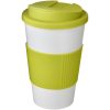 Americano® 350 ml tumbler with grip & spill-proof lid P072775C biały / limonka