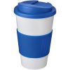 Americano® 350 ml tumbler with grip & spill-proof lid P072775C biały / średnioniebieski