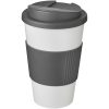 Americano® 350 ml tumbler with grip & spill-proof lid P072775C biały / szary