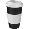 Americano® 350 ml tumbler with grip & spill-proof lid P072775C czarny / biały