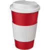 Americano® 350 ml tumbler with grip & spill-proof lid P072775C czerwony / biały